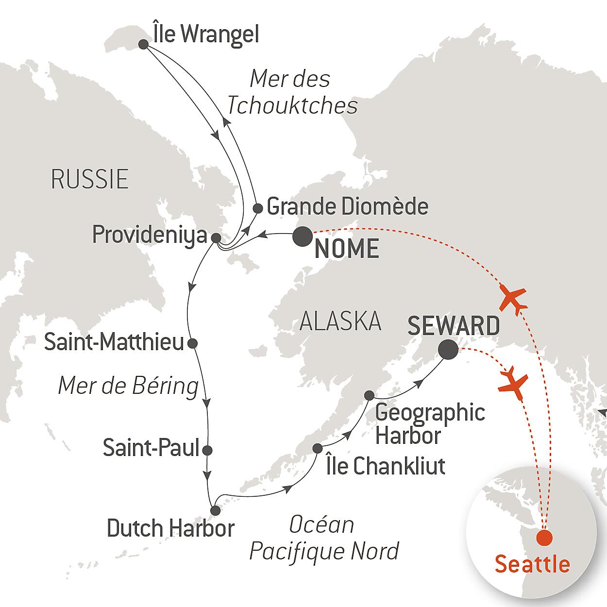 croisière en arctique carte