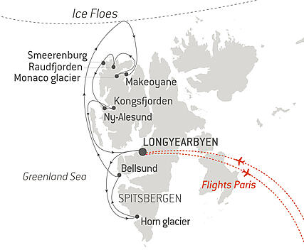 Your itinerary - Fjords and glaciers of Spitsbergen