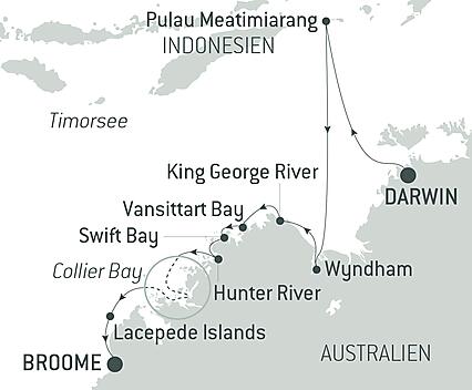 Reiseroute - Unentdeckte Schätze Australiens