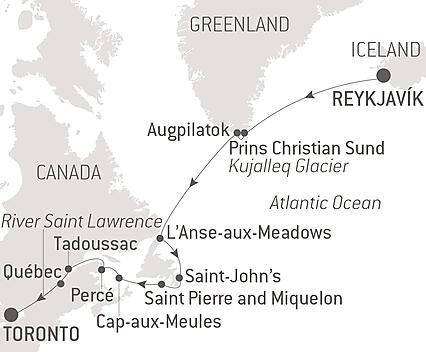 Your itinerary - Greenland & Canada via Saint Pierre and Miquelon