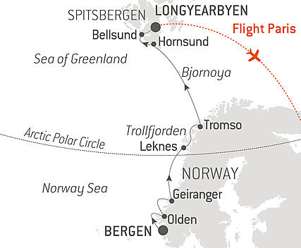 Your itinerary - Fjords & Spitsbergen