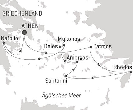 Reiseroute - Entlang der griechischen Inseln der südlichen Ägäis – mit Smithsonian Journeys
