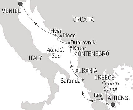 Your itinerary - Cruising the Dalmatian Coast and the Ionian Sea: Athens to Venice – with Smithsonian Journeys