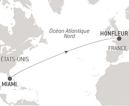 Découvrez votre itinéraire - Voyage en Mer : Miami - Honfleur