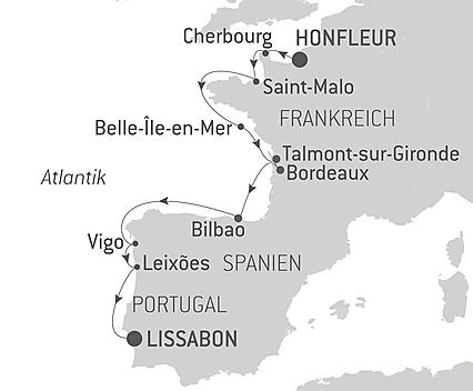 Reiseroute - Befestigte Städte am Atlantik und die iberische Halbinsel