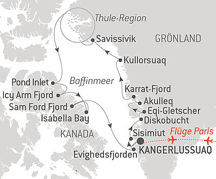 Reiseroute - Kurs auf die ultimative Thule-Region