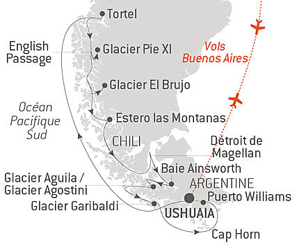 Découvrez votre itinéraire - À la découverte des fjords chiliens