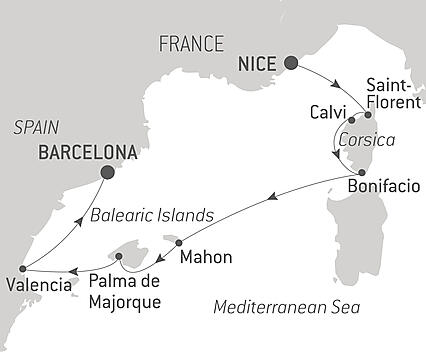 Your itinerary - Corsica & Iberian shores 