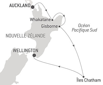 Découvrez votre itinéraire - Nouvelle-Zélande : îles du Nord et Chatham