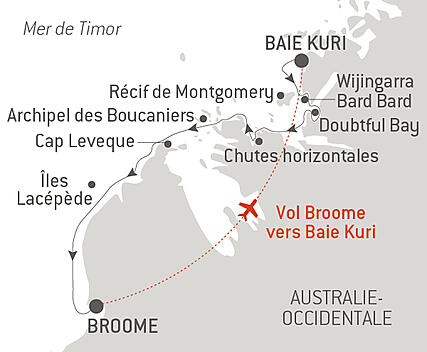 Découvrez votre itinéraire - Expédition australienne au sud du Kimberley 