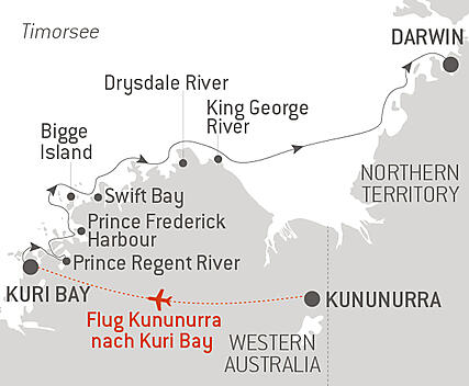 Reiseroute - Segelexpedition in Nord-Kimberley