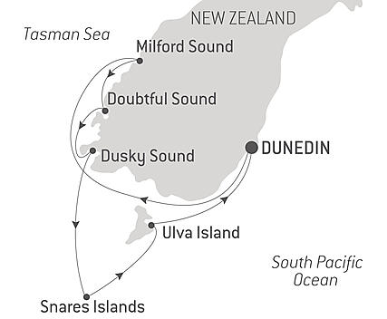 Your itinerary - Ancient fjords and unspoiled islands of southern New Zealand