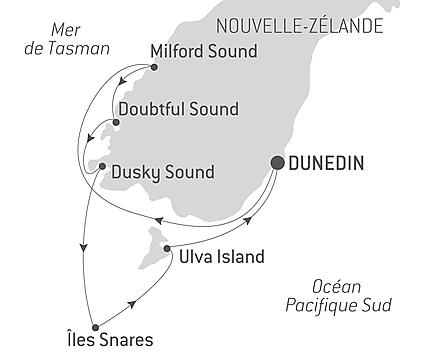 Découvrez votre itinéraire - Fjords millénaires et îles préservées du sud de la Nouvelle-Zélande 
