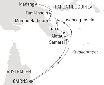 Reiseroute - Inseln und Kulturen von Papua-Neuguinea