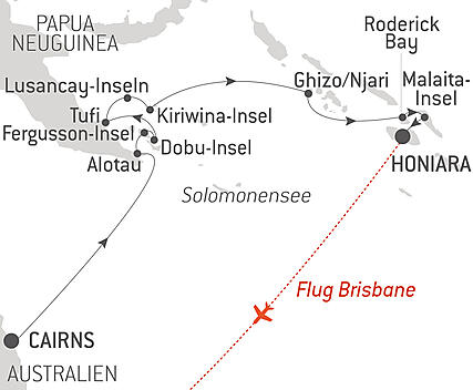 Reiseroute - Traditionelle Kulturen in Papua-Neuguinea