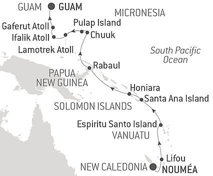Your itinerary - From New Caledonia to Micronesia