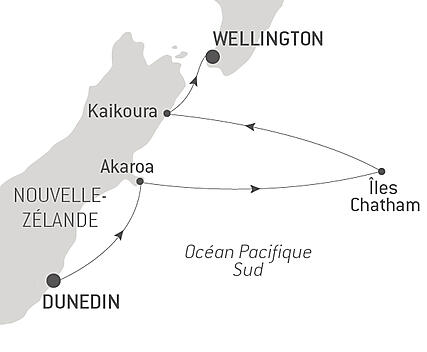 Découvrez votre itinéraire - Nouvelle-Zélande : îles du Sud et Chatham