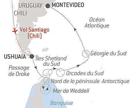 Découvrez votre itinéraire - Sur les traces de Shackleton et de l