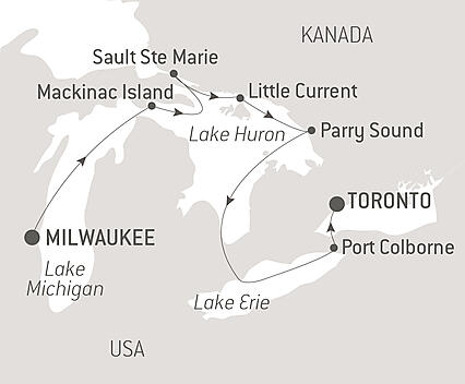 Reiseroute - Musikalische Reise durch die Great Lakes
