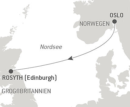 Découvrez votre itinéraire - Voyage en mer : Oslo - Rosyth