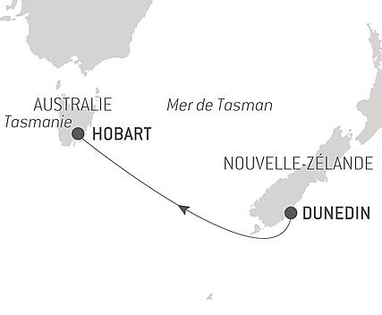 Découvrez votre itinéraire - Voyage en Mer : Dunedin - Hobart