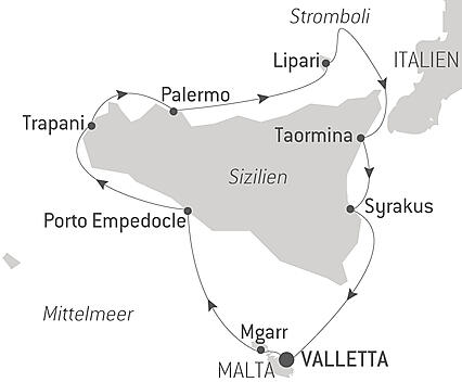 Reiseroute - Eine Umrundung von Sizilien – mit Smithsonian Journeys