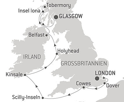 Reiseroute - Reise zu den Kelten: Die Hebriden und die Irische See – mit Smithsonian Journeys