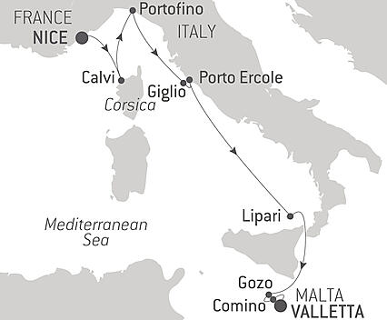 Your itinerary - Malta, Italian shores and Isle of Beauty