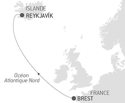 Découvrez votre itinéraire - Voyage en mer : Brest - Reykjavik