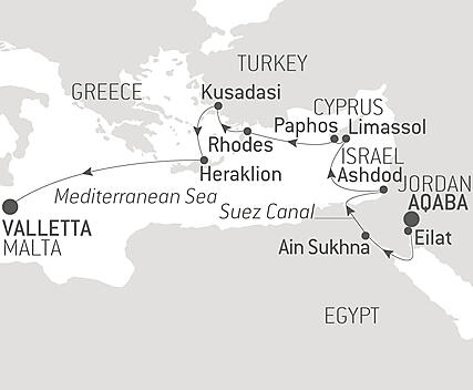 Your itinerary - Ancient Civilizations by Sea: Israel, Egypt, Cyprus, Greece, & Turkey – with Smithsonian Journeys
