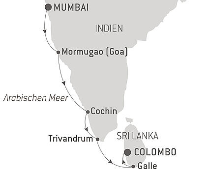 Reiseroute - Schätze von Indien
