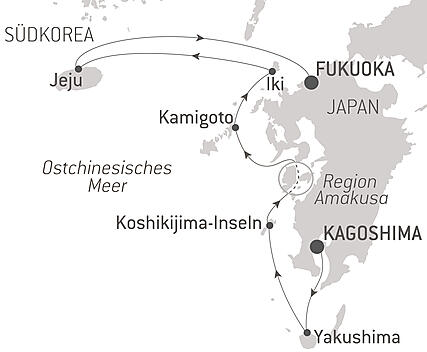 Reiseroute - Geheime Kyushu-Inseln und das Erbe der Ahnen