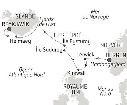 Découvrez votre itinéraire - Shetland, Féroé, Islande : îles sauvages et terres de légendes