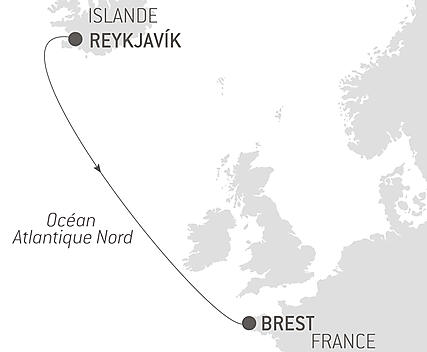 Découvrez votre itinéraire - Voyage en Mer : Reykjavík-Brest