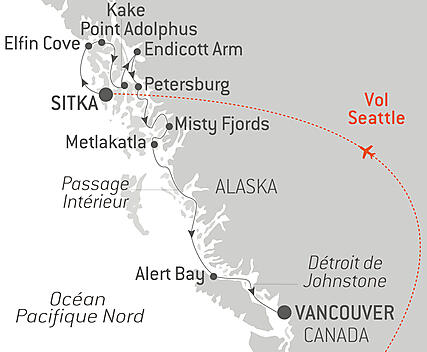 Découvrez votre itinéraire - Majestueuse Alaska