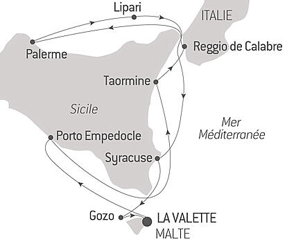 Découvrez votre itinéraire - Croisière de la fidélité - Rivages authentiques de Sicile