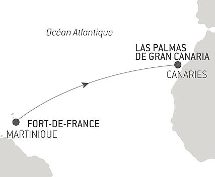 Découvrez votre itinéraire - Voyage en Mer : Fort-de-France - Las Palmas