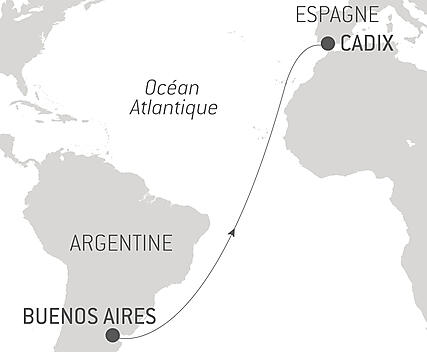 Découvrez votre itinéraire - Voyage en Mer : Buenos Aires-Cadix