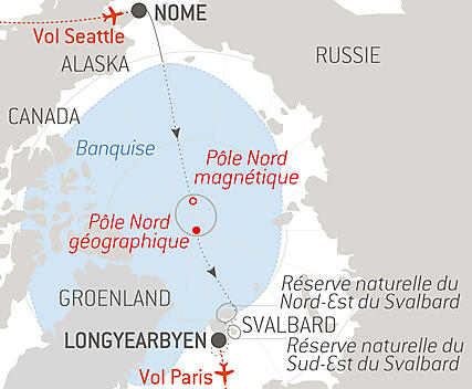 Découvrez votre itinéraire - Transarctique, la quête des deux pôles Nord