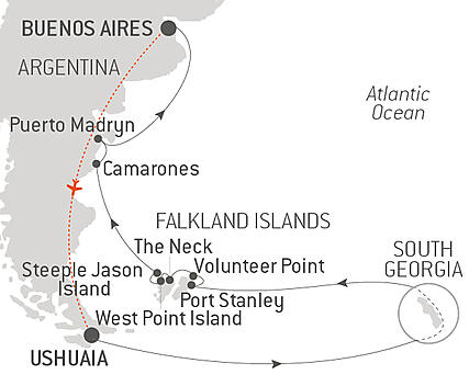Your itinerary - Falklands, South Georgia & Valdes Peninsula: in the heart of the wilderness