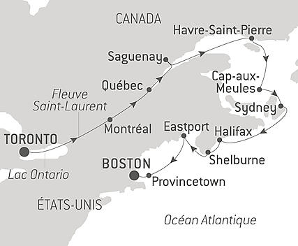 Découvrez votre itinéraire - Du Canada à la côte est américaine