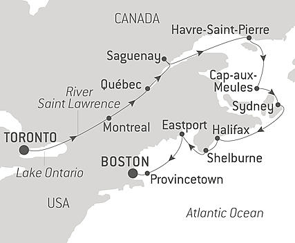 Your itinerary - From Canada to the American East Coast