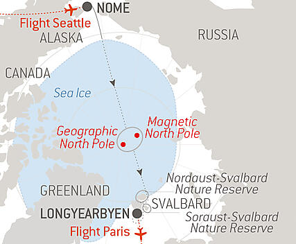 Your itinerary - Transarctic, the quest for the two North Poles