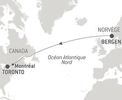 Découvrez votre itinéraire - Voyage en Mer : Bergen - Toronto