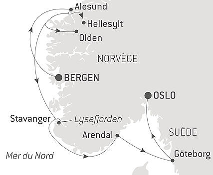 Découvrez votre itinéraire - Fjords norvégiens