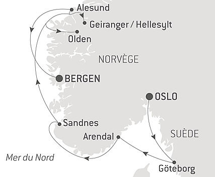 Découvrez votre itinéraire - Fjords norvégiens