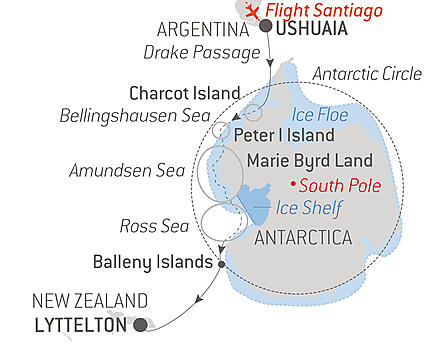 Your itinerary - Unexplored Antarctica between Two Continents 