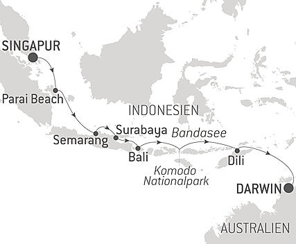 Reiseroute - Heilige Tempel und Naturschätze in Indonesien