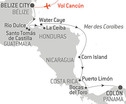 Découvrez votre itinéraire - Odyssée tropicale en Amérique centrale
