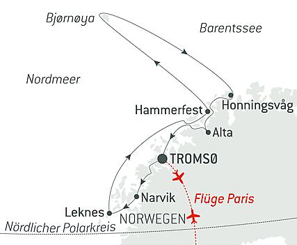 Reiseroute - Nordische Entdeckungen und Traditionen